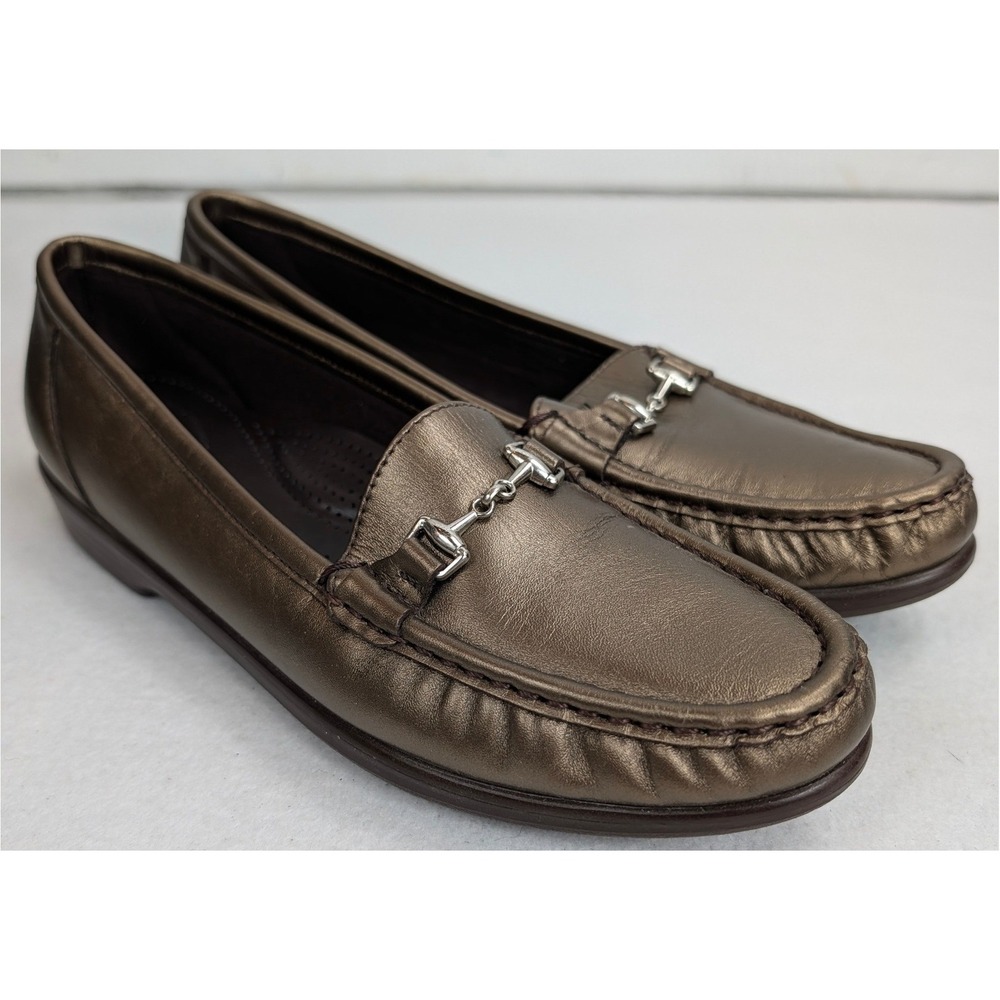 SAS‎ Tripad Comfort Womens 9S Bronze Metallic Leather Horsebit Loafers USA